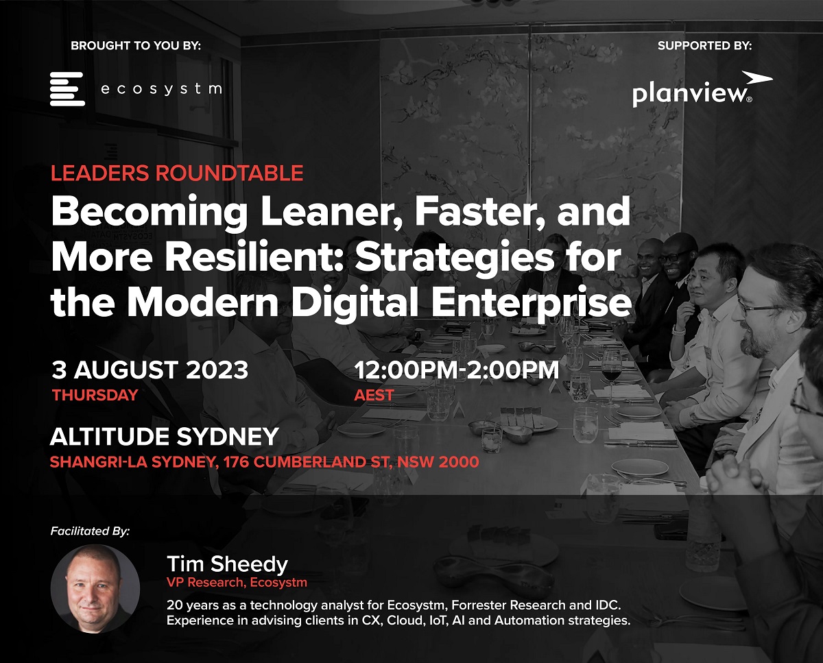 Ecosystm Leaders Roundtable_Becoming Leaner, Faster, and More Resilient Strategies for the Modern Digital Enterprise_Invite Cover_AUS